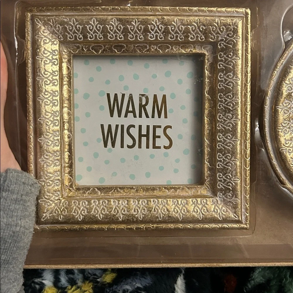 Set of 3 Gold Holiday Picture Frames – 3x3, 2x3, 3x3 – New in Box